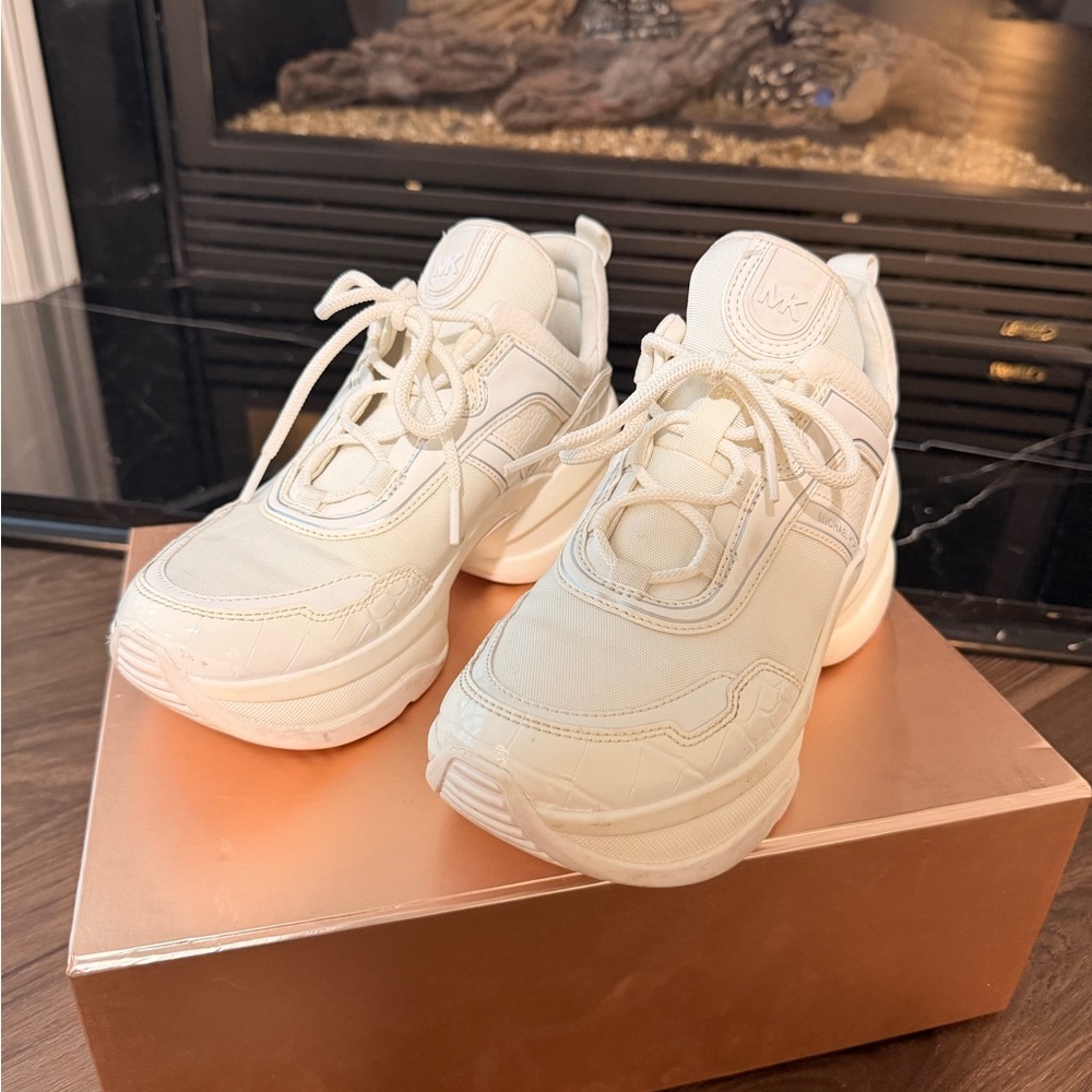 Michael Kors Women's Lace-Up Chunky Sneakers in Off-White